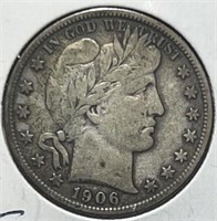 1906-S Barber Half Dollar VF