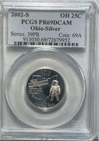 2002-S Ohio Silver Quarter PCGS PR69 DCAM