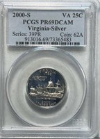 2000-S Virginia Silver Quarter PCGS PR69 DCAM