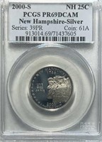 2000-S New Hampshire Silver Quarter PCGS PR69 DCAM