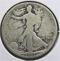 1917-D Walking Liberty Half Dollar Obverse