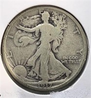 1917-D Walking Half Dollar Reverse