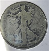 1918-D Walking Half Dollar