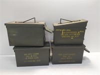 (4) metal ammunition boxes