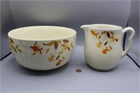 Hall "Autumn Leaves" Bowl & Pitcher