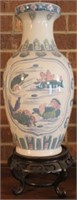 Oriental Vase w/ wood base