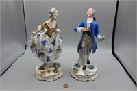 Pair Porcelain Rococo Dancers Made in Portugal