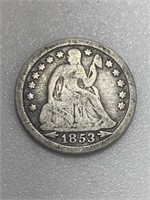 1853 Seated Liberty Dime, Arrows