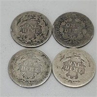 Four Seated liberty Dimes