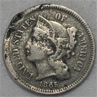 1865 US 3 Cent Nickel US 3 Cent Piece