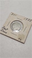 1833 Capped Bust Dime, Silver.