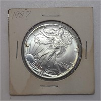 1987 Silver Eagle, 1oz. Silver Coin