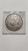 1876 S TRADE DOLLAR, Tooled/ Stamped, Silver