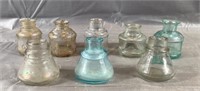 Lot of 8 Vintage Ink Well Bottles