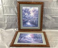 (2) 19x16" Prints in Wooden Picture Frame