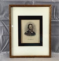 1867 Steel Engraving Print of Ulysses S Grant