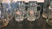 Pair of A&W Mini Mugs and Assorted Glass Mugs