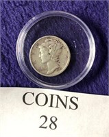 coin 1943 Silver Mercury Dime G see photos C28