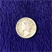 Coin 1943 Silver Mercury Dime G+ see photos C25