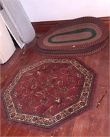 4 - Floor Rugs. 3 oval (50" x 31") & 1 Octagon 50"
