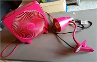 Pink Desk Fan & Light