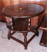 Round Book End Table. 28 1/2"-W, 26 1/2"-T