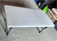 2' x 4' Folding Plastic Table w/ Adjustable Legs