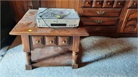 Wood End Table w/ DVD/VCR Player