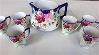 Antique Nippon Pitcher & 6 Cups