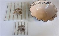 Home & Garden Wash Bowl and 2 Square Plates