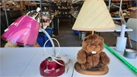 Pink Desk Lamp & Beaver Lamp