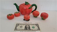 Vintage Pumpkin Teapot and salt & pepper shakers