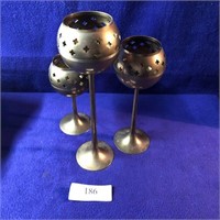 Brass candle holders set of 3 see photos #186