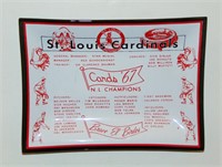1967 St. Louis Cardinals N L CHAMPIONS Glass Tray