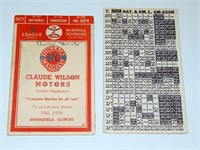 1947 Wilson Baseball Schedule SINCLAIR GASOLINE