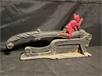 Cast Iron Brighton Tobacco Cutter With Red Elf Man