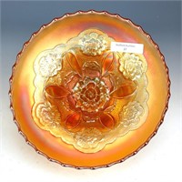Dugan Marigold Double Stem Rose Footed Bowl