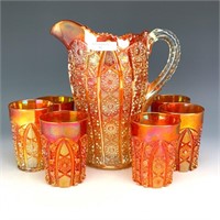 Imperial Marigold Octagon Water Pitcher Set