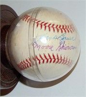 Hank Bauer Moose Skowron Autographed Baseball JSA