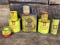 Nice Lot of Shell Tins including Blow-Fly Oil
