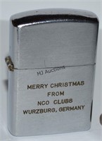 Vintage Brand X Lighter NCO Clubs Wurzburg Ger.