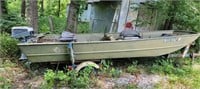 14 ft Boat and Trailer. Evinrude motor