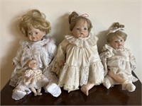 Dolls in Beige and Lace Dresses