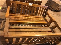 (2) wooden benches