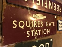 British railway sign squires gate porcelain/metal