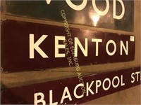 Kenton porcelain/metal train station sign