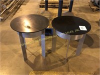 (2) metal round end tables