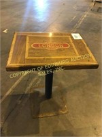 wooden top LONDON train station depot table