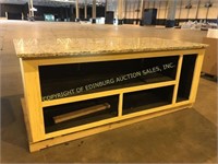 large kitchen type island with granite top