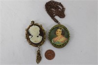 2 Pcs. Antique Cameo Jewelry Lockets